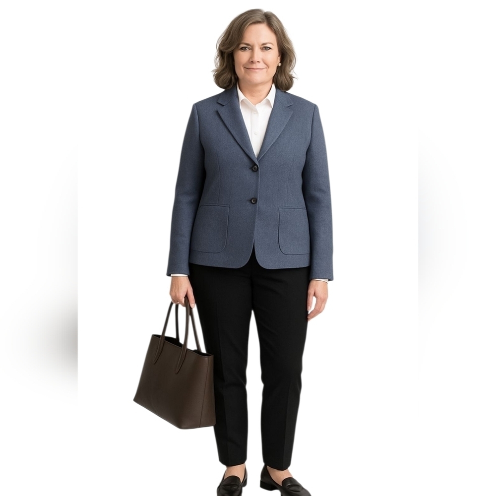 Brooks Brothers wool and angora rabbit hair blend blazer in blue Office Business